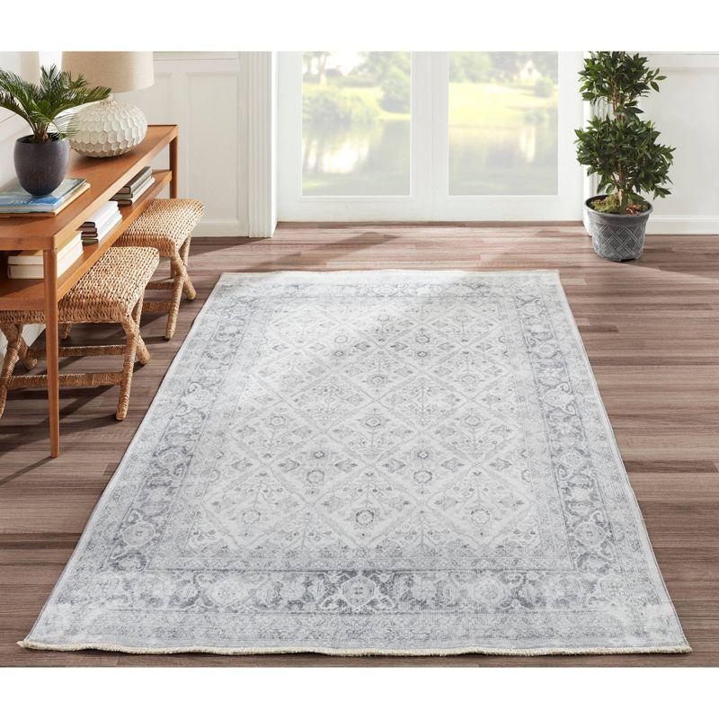 2'3"x7'6" Runner Chandler Rug Gray - Momeni: Bohemian Shibori Pattern, Medium Pile, Indoor Carpet, Cotton & Polyester