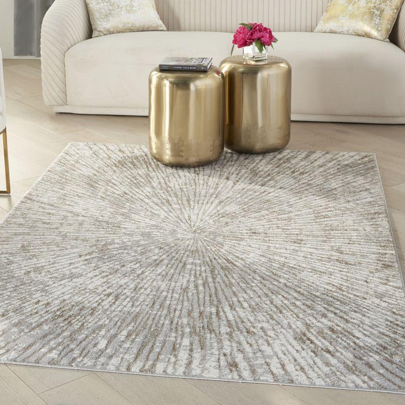 Nourison Glow 5'3" x 7'3" Grey Mocha Glam Indoor Rug