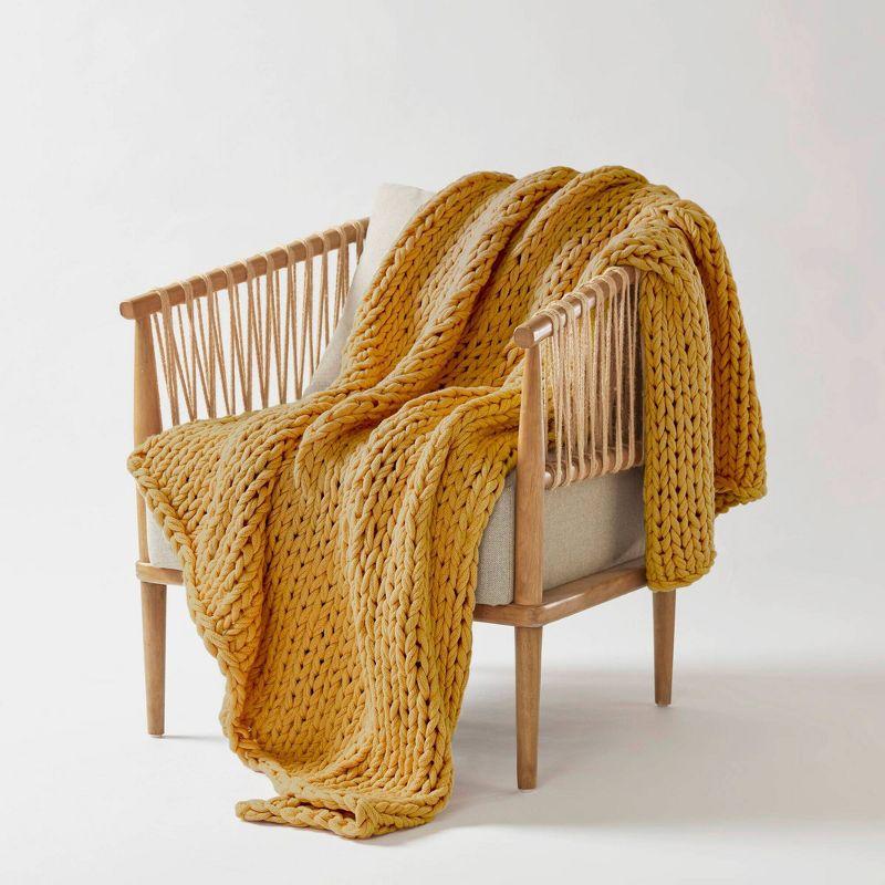 50"x60" Chunky Double Knit Handmade Throw Blanket - Madison Park