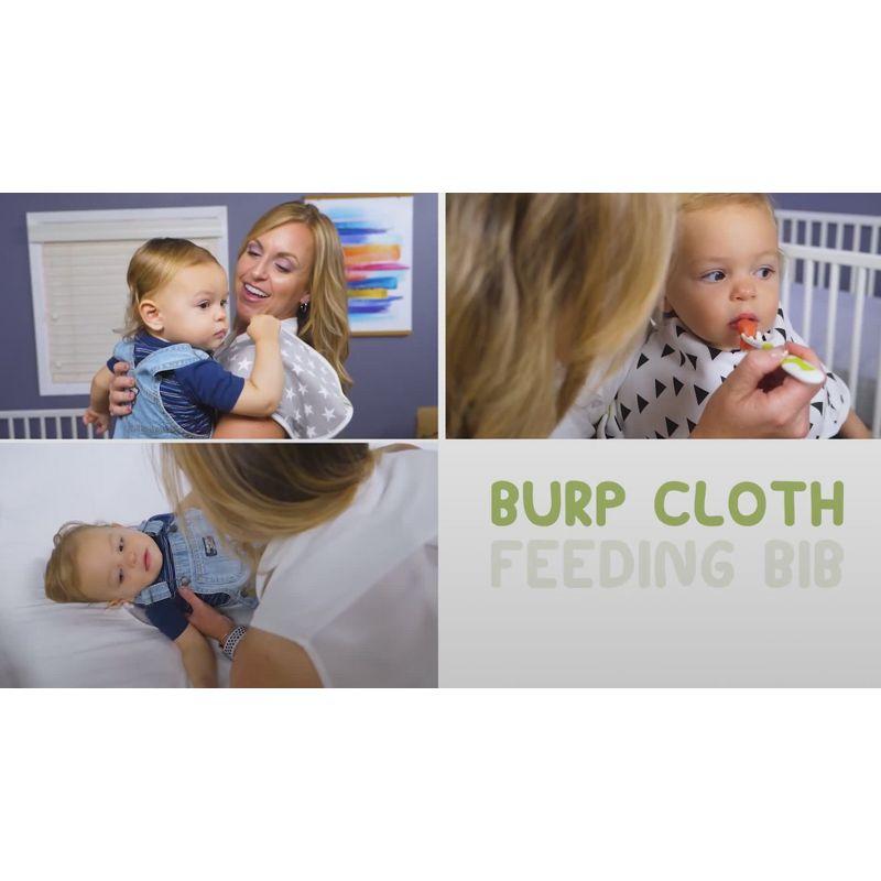 KeaBabies 5pk Urban Baby Burp Cloths, Organic Burping Cloth for Babies, Burp Rags for Baby Girls, Boys  (Soft White)