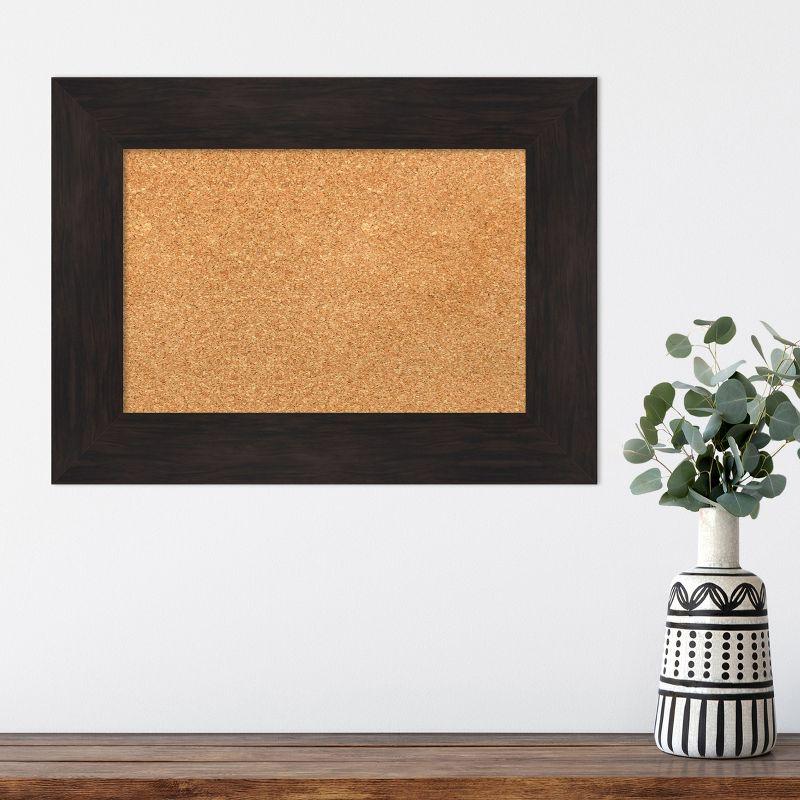 Amanti Art Furniture Espresso Framed Corkboard, Natural Cork