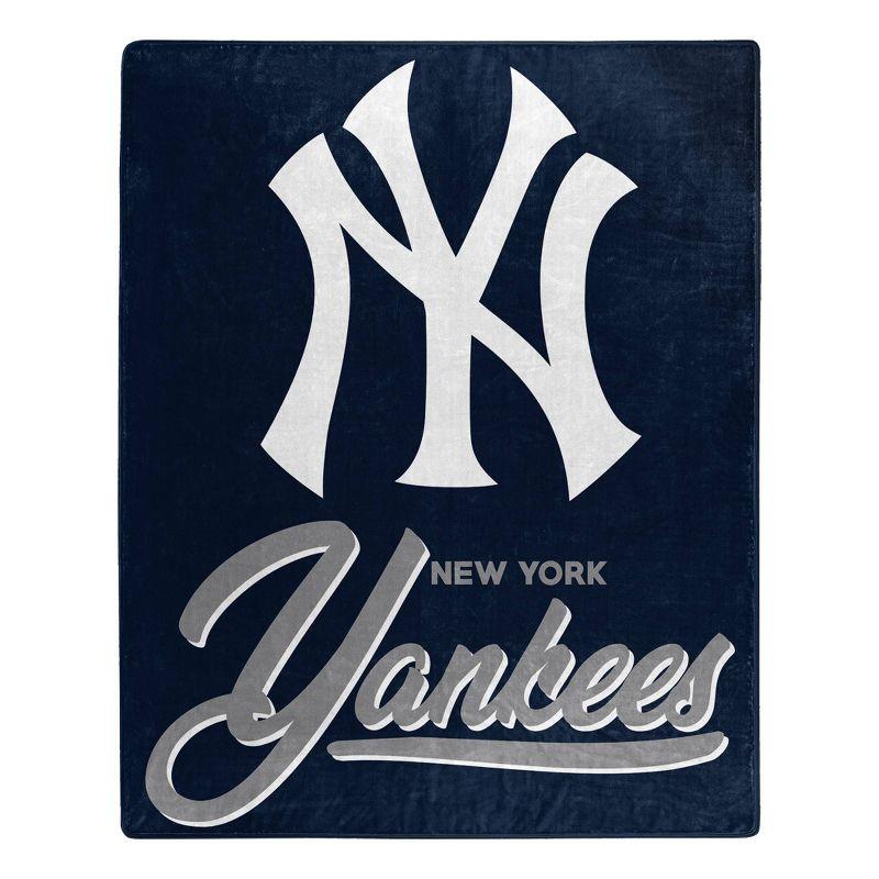 New York Yankees Navy Raschel Throw Blanket 50 x 60