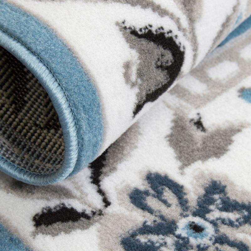 Home Dynamix Premium Aydin Traditional Diamond Floral Runner Area Rug, Blue/Ivory, 1'9"x7'2"