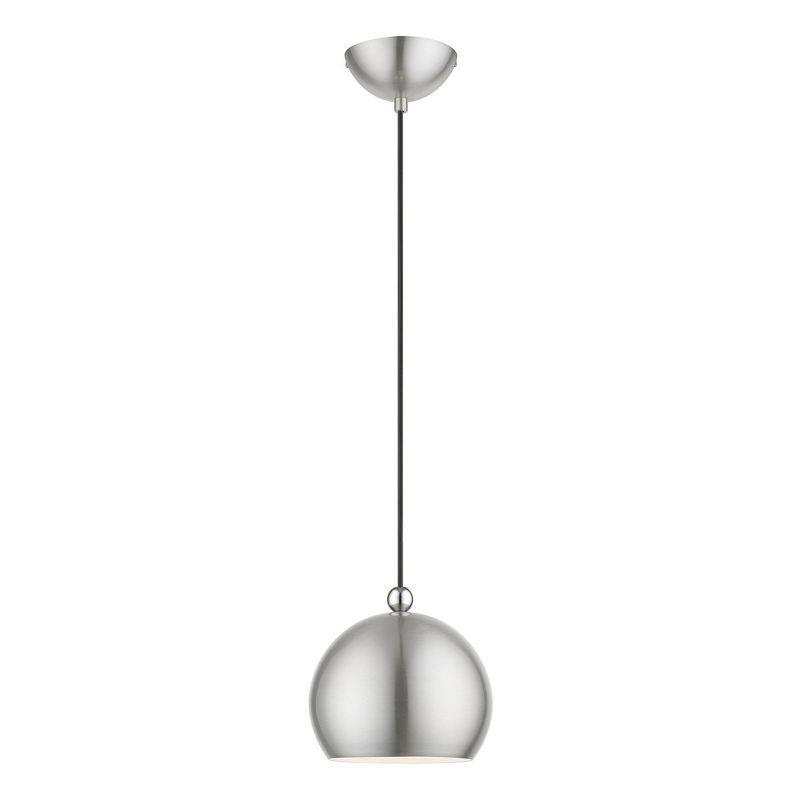 Livex Lighting Stockton 1 - Light Pendant in  Brushed Nickel/Polished Chrome