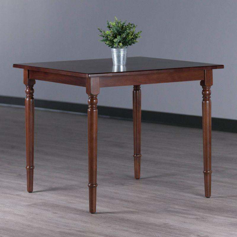 Mornay Dining Table Walnut - Winsome: Solid Wood, 35" Square, Farmhouse Style, Seats 4