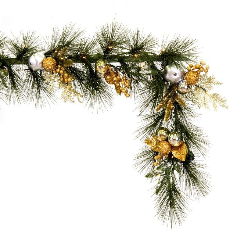 Vickerman 6' x 16" Artificial Christmas Garland, Battery Operated Warm White Lights