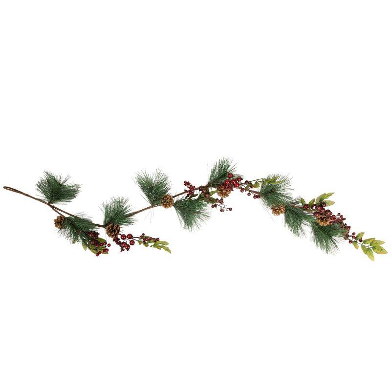Northlight Seasonal 4.5' x 5.5" Green and Red Snow Dusted Artificial Christmas Garland - Unlit
