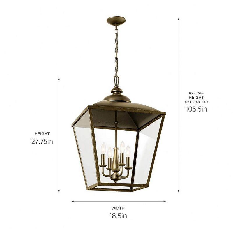 Character Bronze 4-Light Indoor/Outdoor Glass Pendant