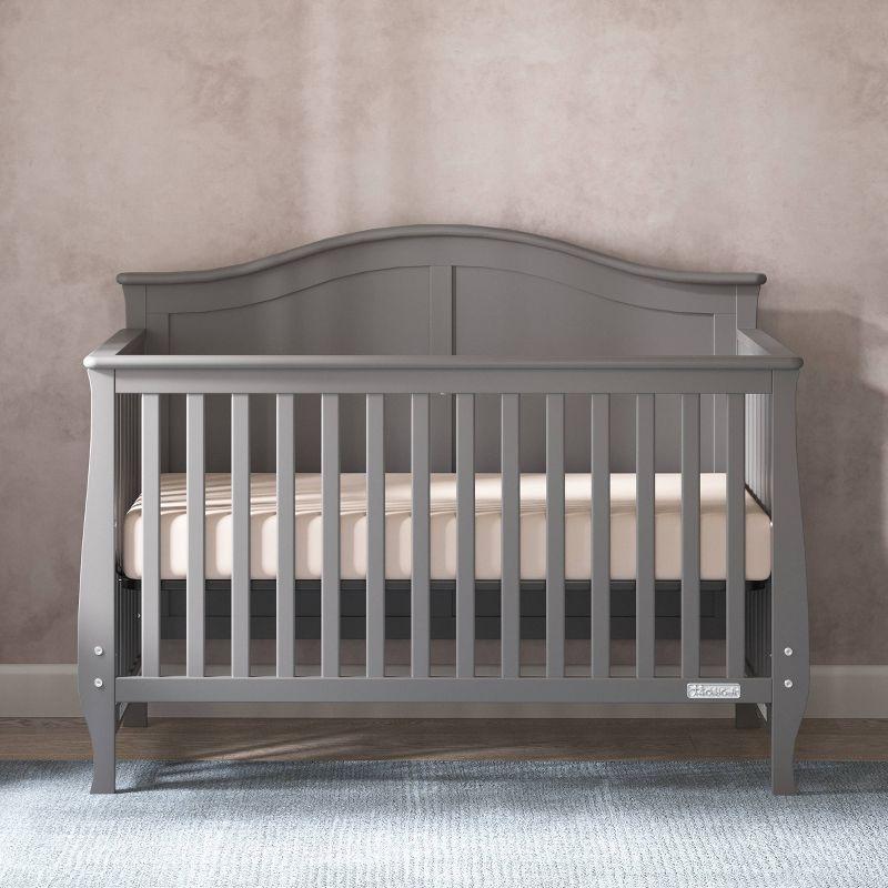 Camden Cool Gray Convertible 4-in-1 Crib with Steel Support