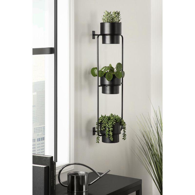 Kate and Laurel Ascher  Metal Hanging Planter, 13x9x36, Black