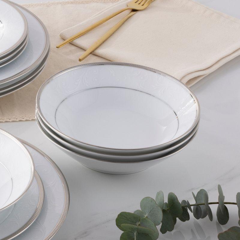 Noritake Regina Platinum 12-Piece Dinnerware Set, Service for 4