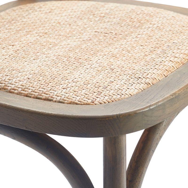 Finch Set of 2 Elmhurst Cross Back Side Chair Natural Rattan: Upholstered Polyester, Wood Legs, No Assembly Required