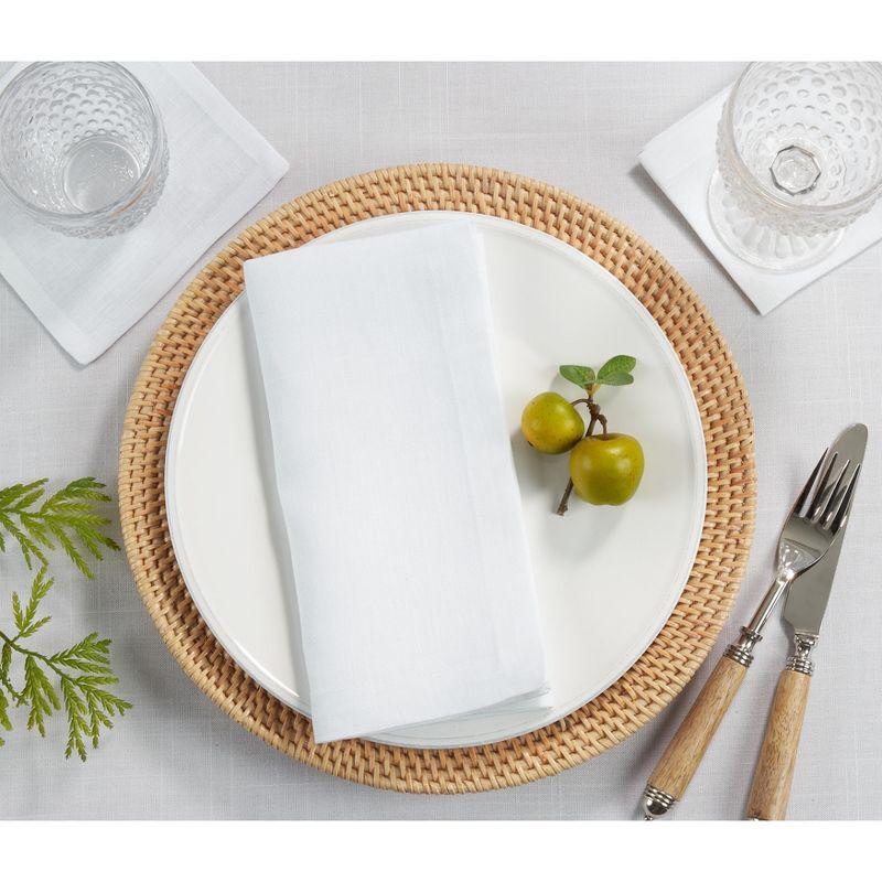 White Linen Tea Napkins Set of 4