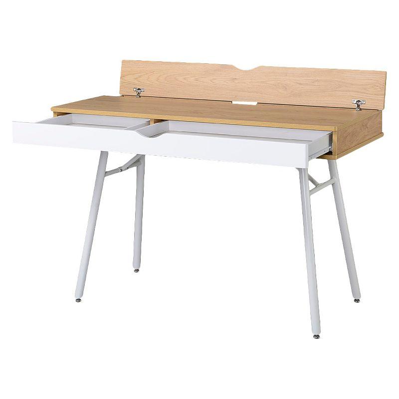 Modern Multi Storage Computer Desk with Cable Management - Techni Mobili: Laminated, Steel Legs