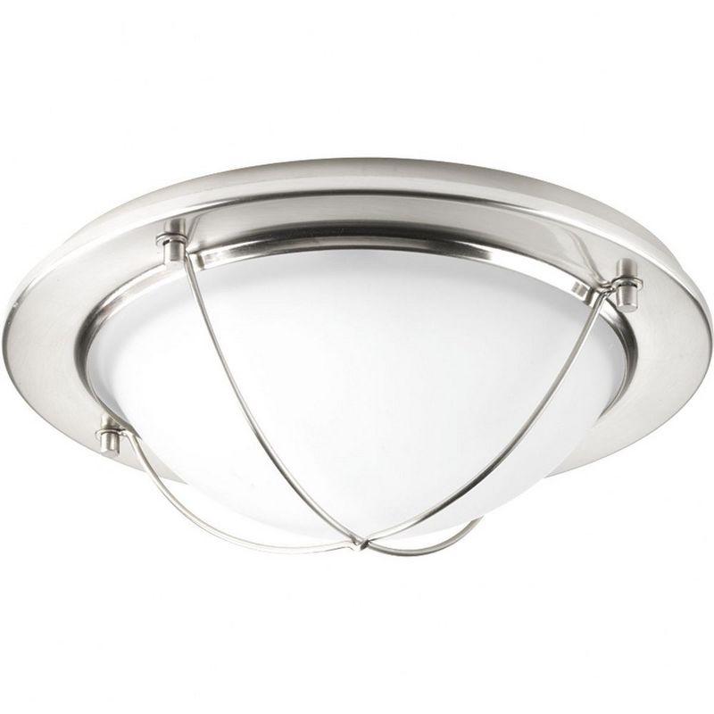 Portal Collection 11" Brushed Nickel LED Flush Mount with Etched Glass