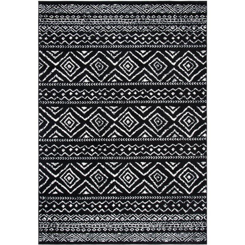 Tulum TUL267 Power Loomed Area Rug - Black/Ivory - 5'3"x7'6" - Safavieh.