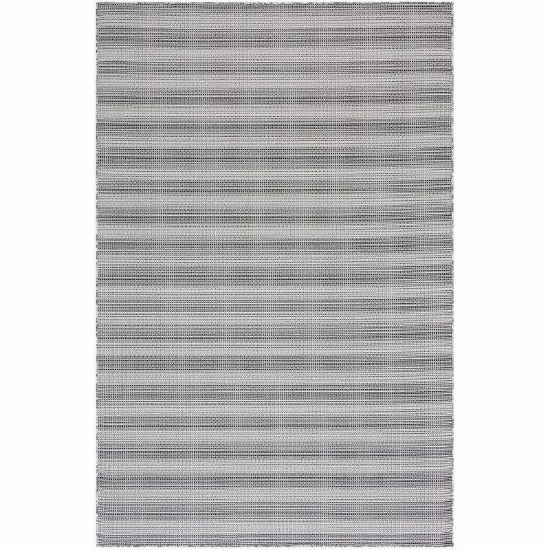 Hampton Black/Grey Hand-Knotted Wool Blend 77" Area Rug