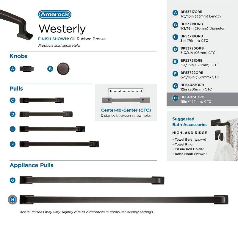 Amerock Westerly 18 inch (457mm) Center-to-Center Oil-Rubbed Bronze Appliance Pull