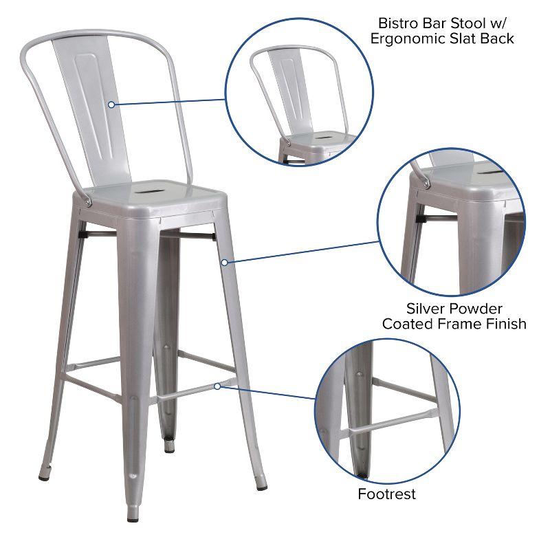 Flash Furniture Metal Outdoor Stool