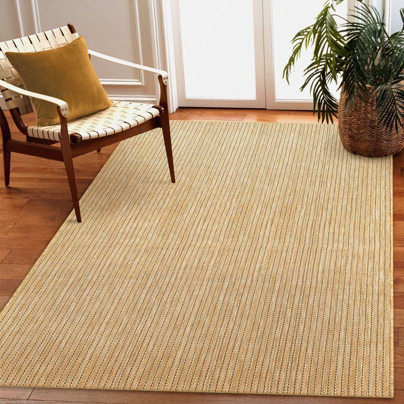Liora Manne Carmel Texture Stripe Indoor/Outdoor Rug Sand 4'10" x 7'6"
