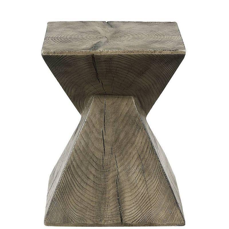 13" Zahi Accent Table Weathered Oak Finish - Acme Furniture: Modern Rectangle Cement, Space-Saving Design