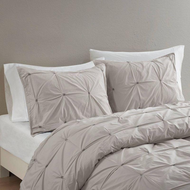 Elastic Embroidered Cotton Comforter Set