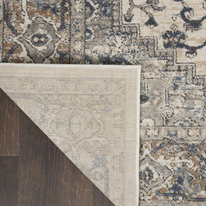 Nourison Concerto Center Medallion Indoor Rug Ivory Grey 8'10" x 11'10"