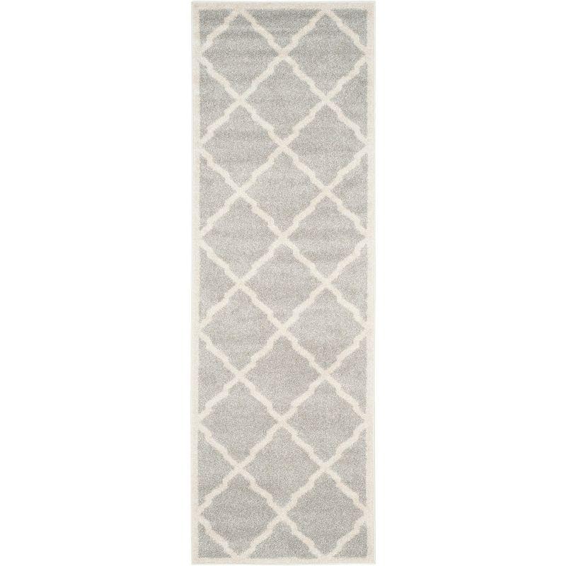 Elegant Geometric Reversible Runner Rug in Beige and Light Grey