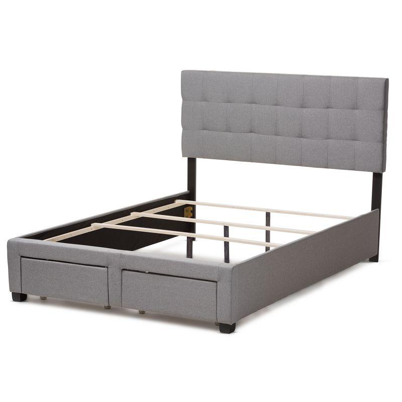 Queen Tibault Modern and Contemporary Fabric Upholstered Storage Bed Gray - Baxton Studio