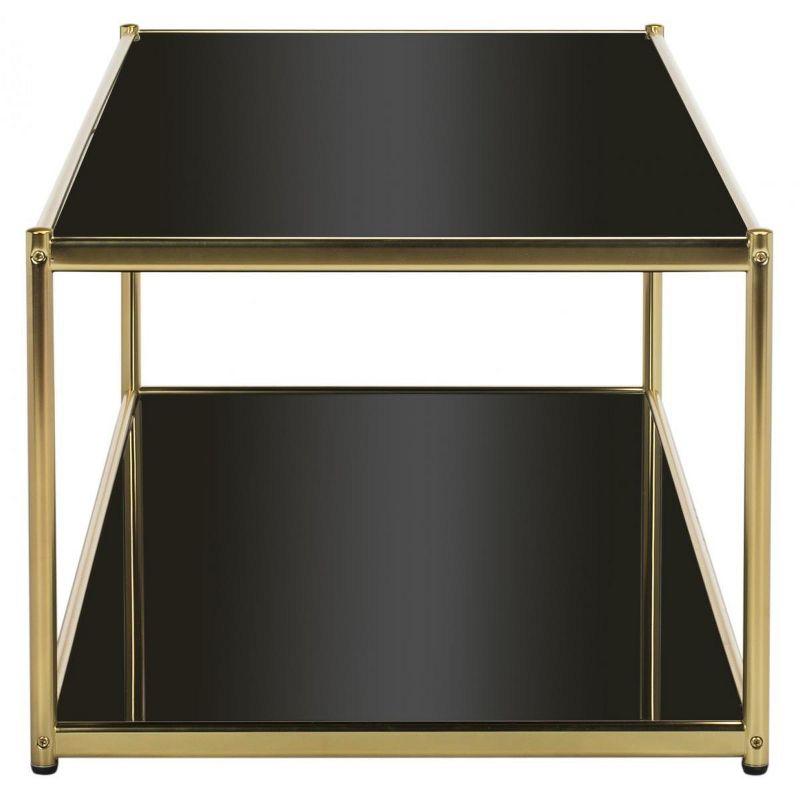 Bauhaus Inspired 51'' Gold and Glass Rectangular Coffee Table