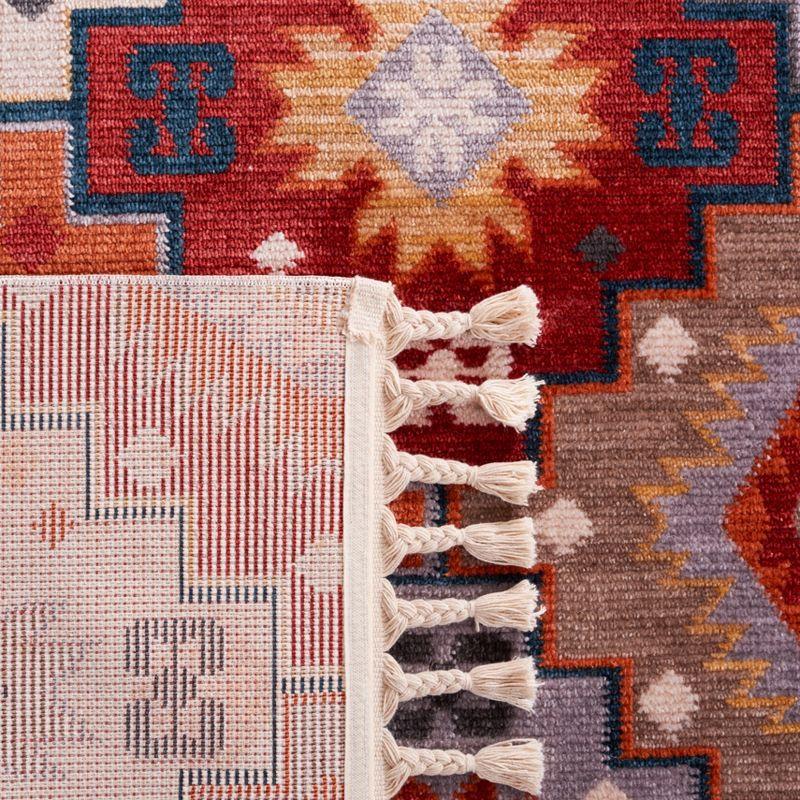 Farmhouse FMH805 Power Loomed Area Rug - Grey/Red - 4'x5'4" - Safavieh.