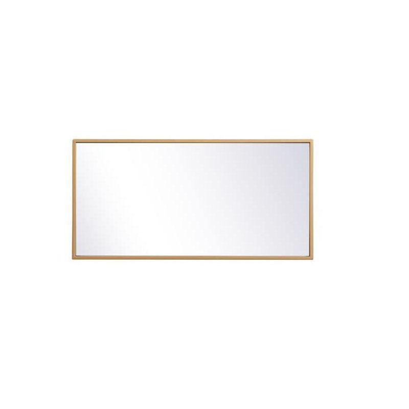 Elegant Lighting Metal frame rectangle mirror 14x28 inch in silver