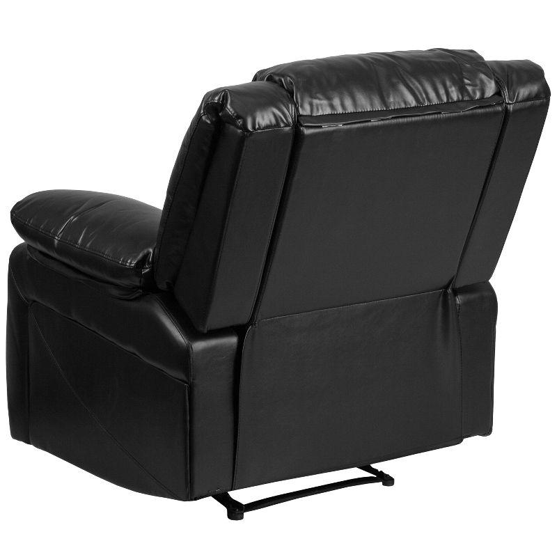 Contemporary Black LeatherSoft Metal Recliner with Plush Cushions