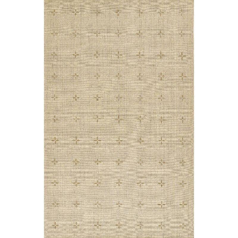 Natural Hand-Loomed Wool and Viscose 8' x 10' Rug