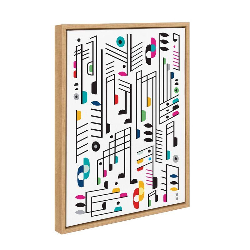 18" x 24" Sylvie Music Notes Framed Canvas Wall Art by Rachel Lee Natural - Kate and Laurel