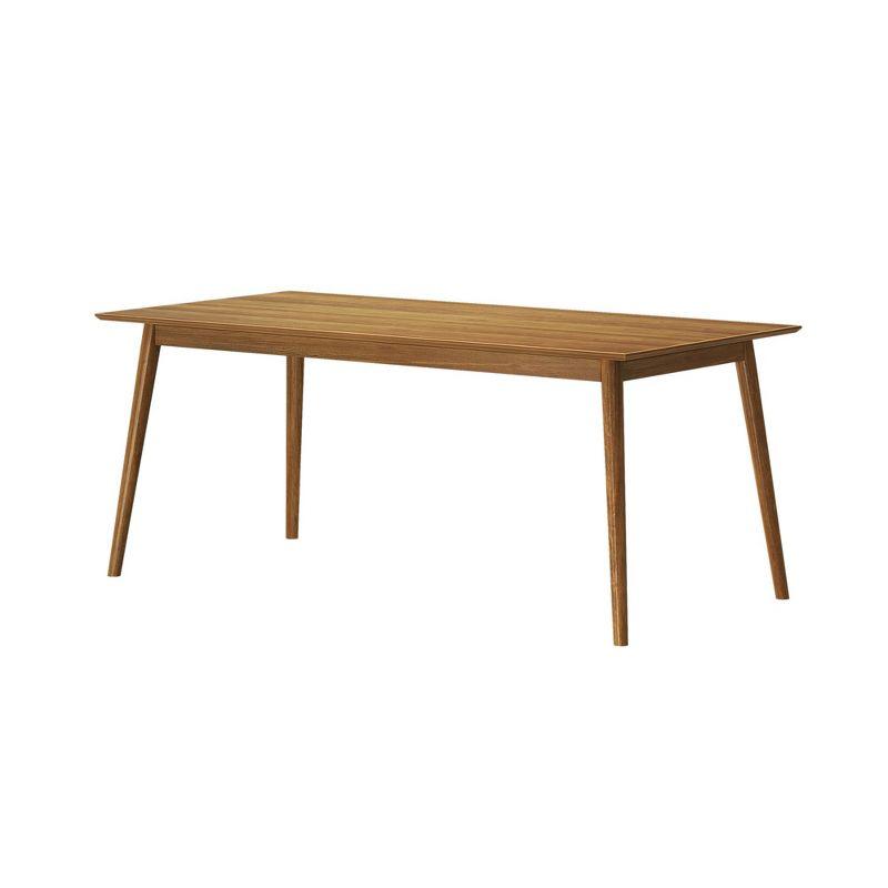 Plank+Beam 72" Mid Century Modern Dining Table, Solid Wood Kitchen & Dining Room Table for 6, Pecan