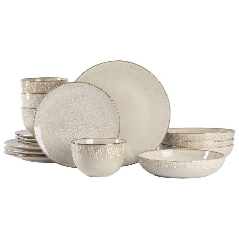 Gibson Elite Matisse 16 Piece Stoneware Dinnerware Set with Reactive Glaze