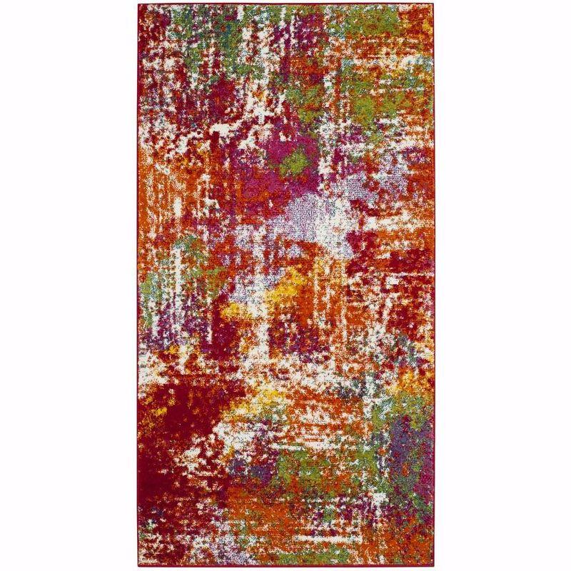 Watercolor WTC695 Power Loomed Indoor Accent Rug - Orange/Green - 2'7"x5' - Safavieh.