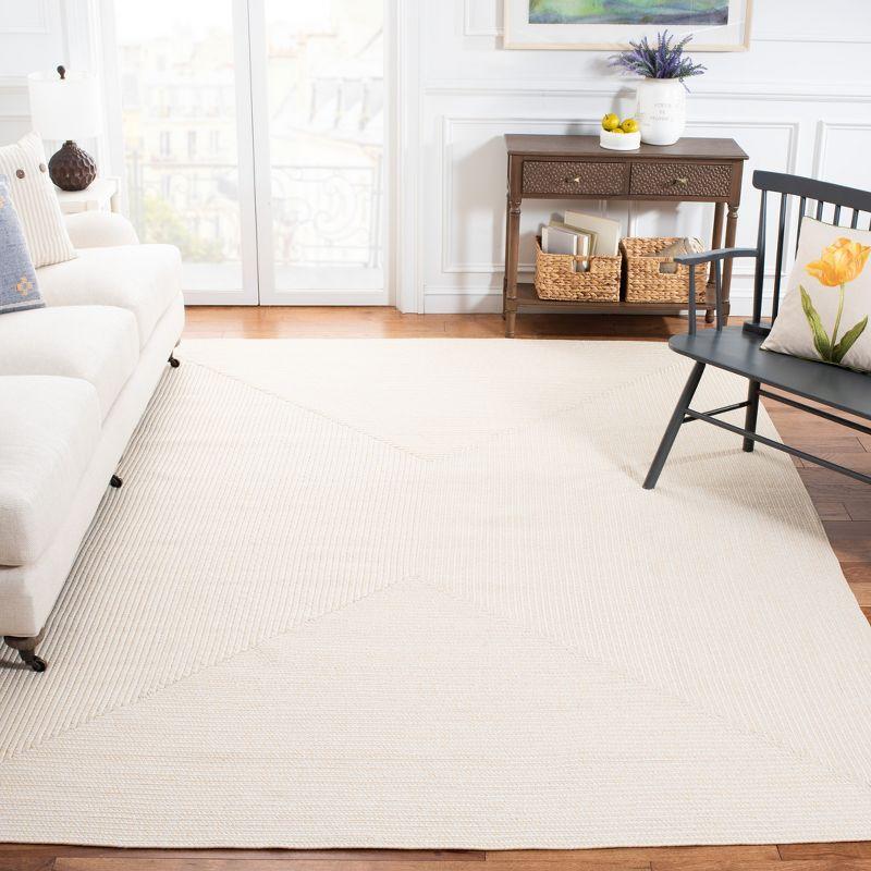 Ivory Braided Reversible Handmade Synthetic Area Rug 54"x16"