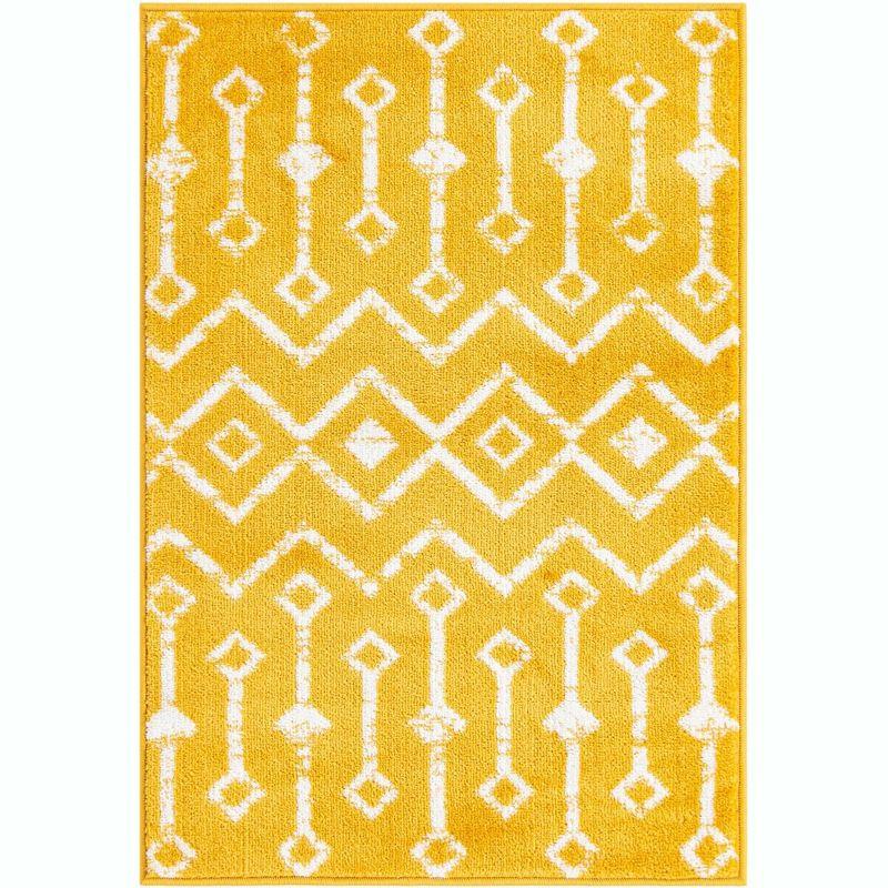 Unique Loom 2' 2 x 3' 1 Rectangle Moroccan Trellis Yellow Area Rug