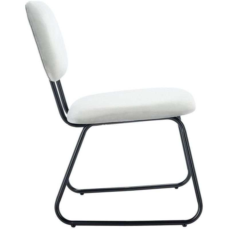 Modern Velvet Parsons Side Chair with Metal Hairpin Legs - Black