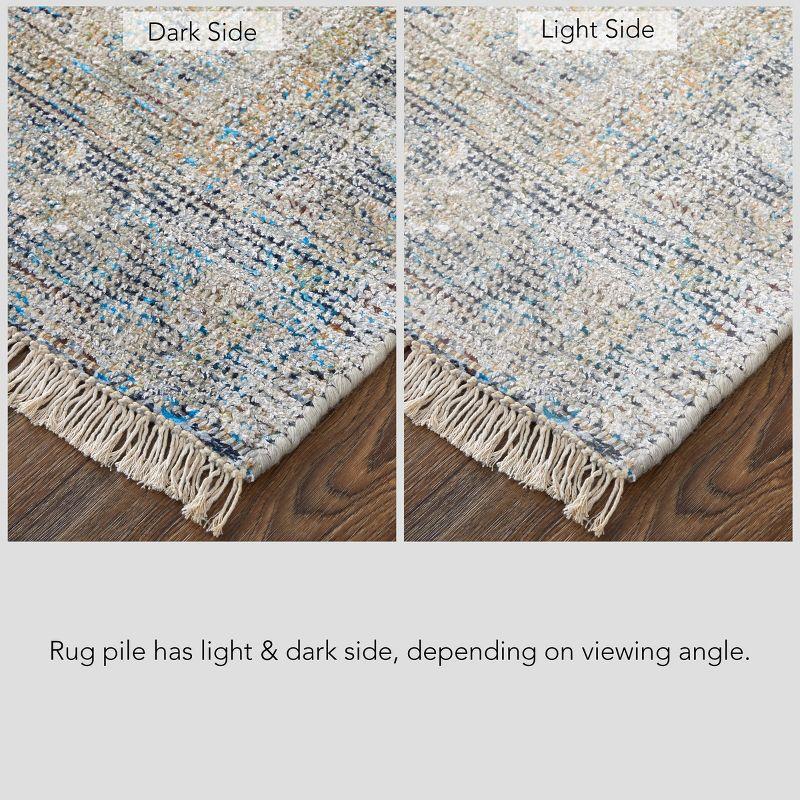 Caldwell Blue and Gray 5' x 7' Wool Area Rug