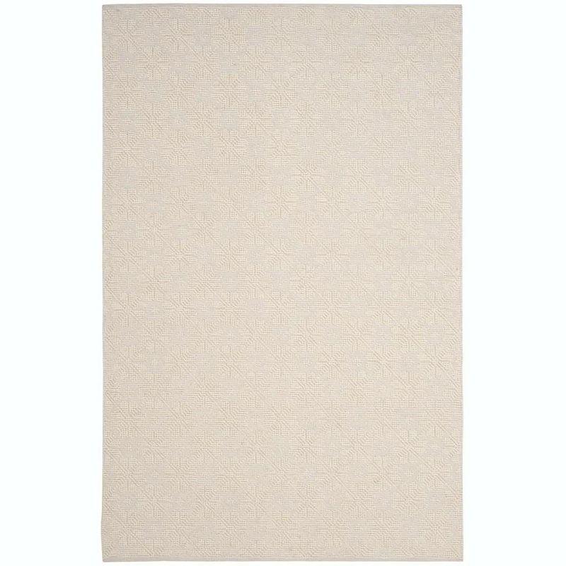 Ivory Hand-Woven Wool and Synthetic 4' x 6' Area Rug