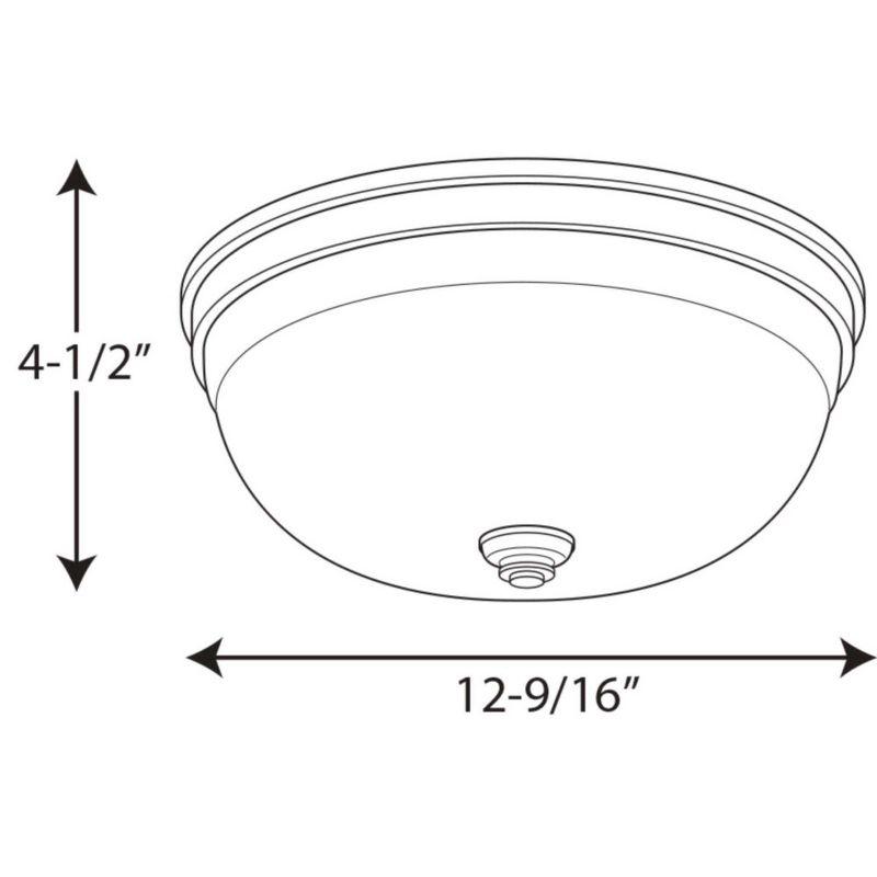 Progress Lighting, Etched Glass Collection, 1-Light LED Flush Mount, Brushed Nickel, Etched Glass, Material: Steel