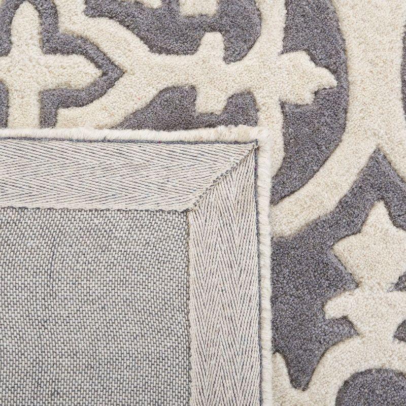 Chatham CHT729 Hand Tufted Area Rug Dark Grey / Ivory 5' X 5'  - Safavieh.