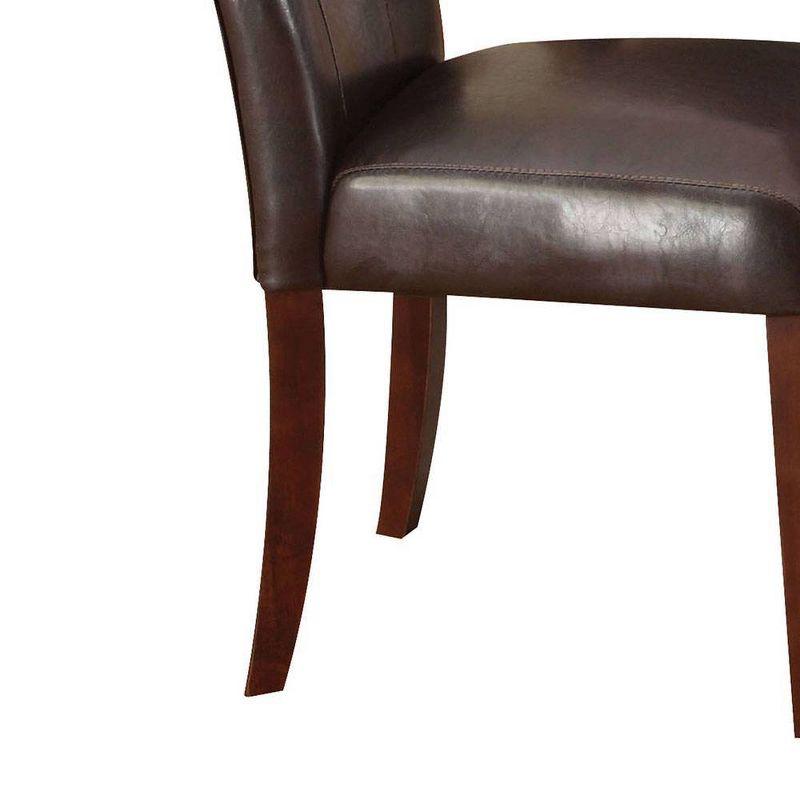 Set 2 20" Britney PU Dining Chairs Espresso/Walnut - Acme Furniture: Upholstered Parson Style, Kitchen Room Seating