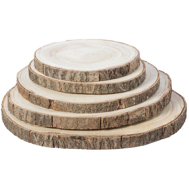 Vintiquewise Barky Natural Wood Slabs Rustic Ornament Slice Tray Table Charger