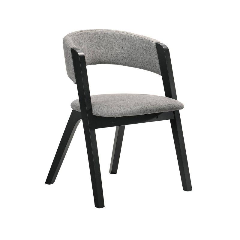 Set of 2 Rowan Upholstered Dining Chairs: Curved Back, Modern Style - Armen Living