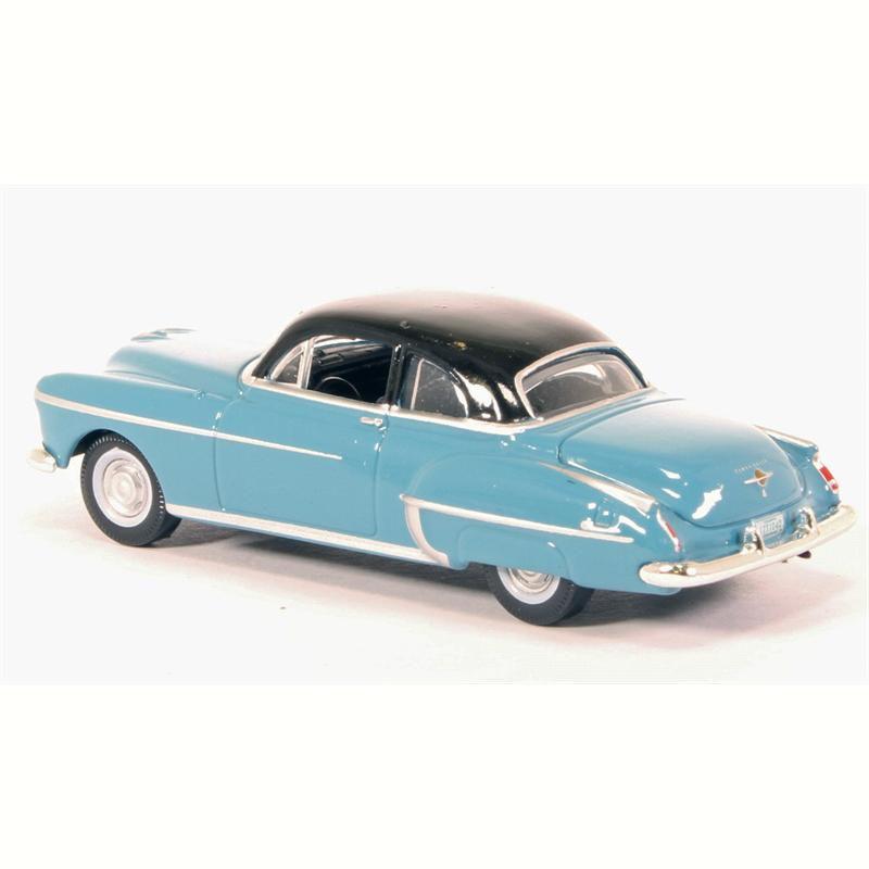 1950 Oldsmobile Rocket 88 Coupe Crest Blue with Black Top 1/87 (HO) Scale Diecast Model Car by Oxford Diecast