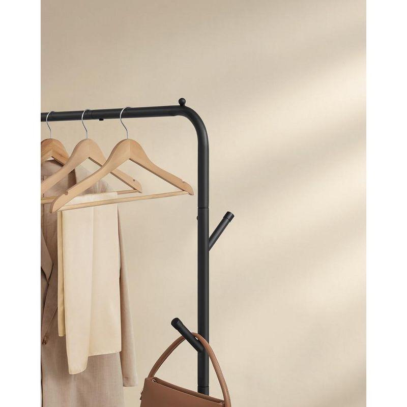 SONGMICS Clothes Rack, Clothing Rack for Hanging Clothes with Wheels, Heavy-Duty Metal Frame, Garment Rack, Clothes Storage and Display